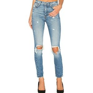 GRLFRND Karolina high rise skinny ripped jeans NEW